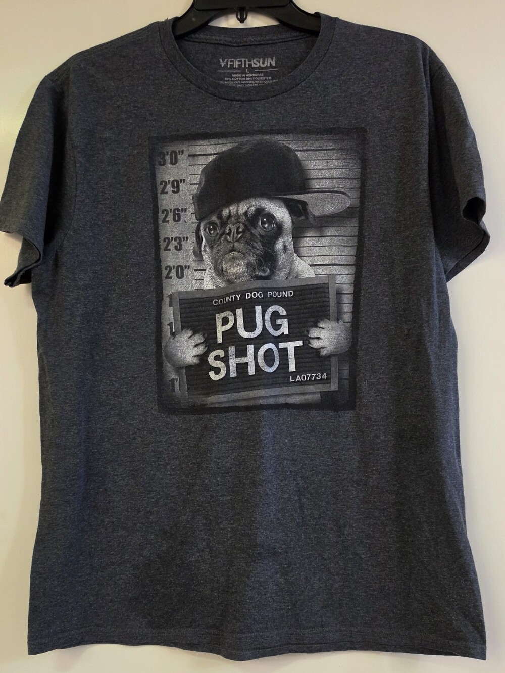 Fifth Sun Men's Dark Gray 'Pug Shot' Graphic Tee